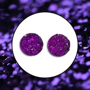 Purple Crystal Stud Earrings